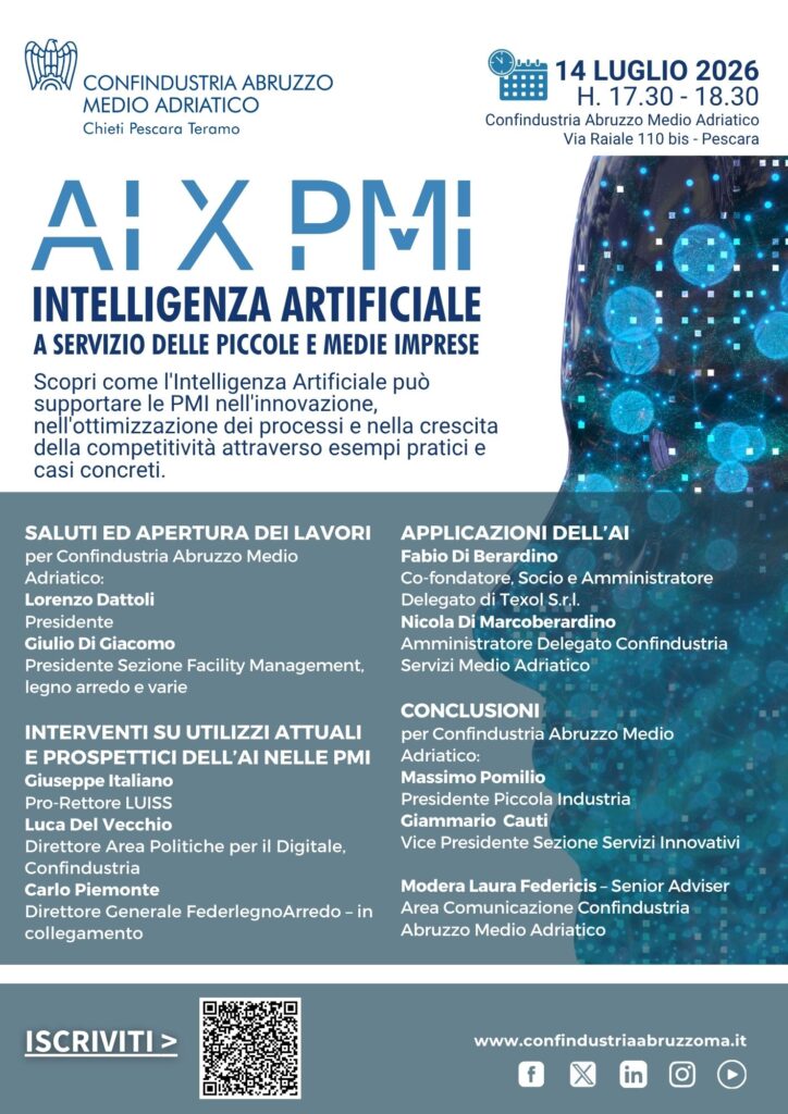 Incontro "AI x PMI" organizzato da Confindustria Abruzzo Medio Adriatico a Pescara
