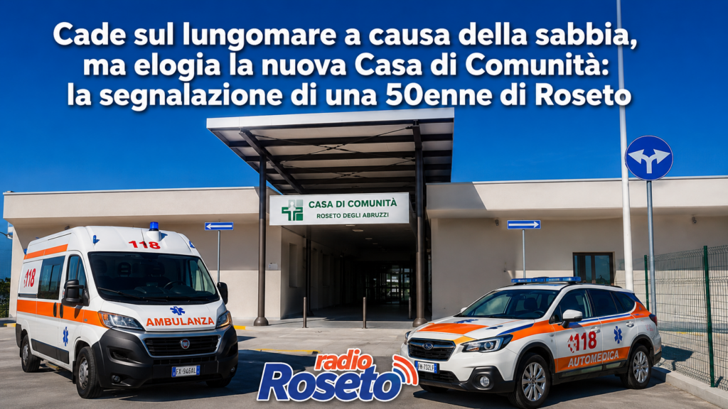 Pista ciclopedonale sul lungomare di Roseto degli Abruzzi con tratti di sabbia accumulata