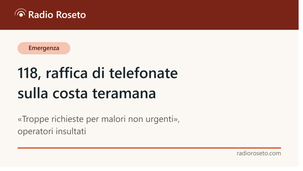 Ambulanza del 118 in servizio sulla costa teramana