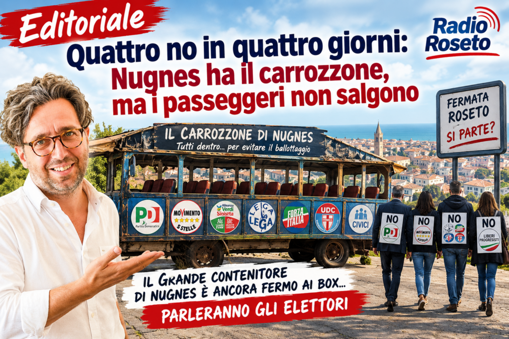 Palazzo comunale di Roseto degli Abruzzi, al centro del confronto politico in vista delle comunali 2027